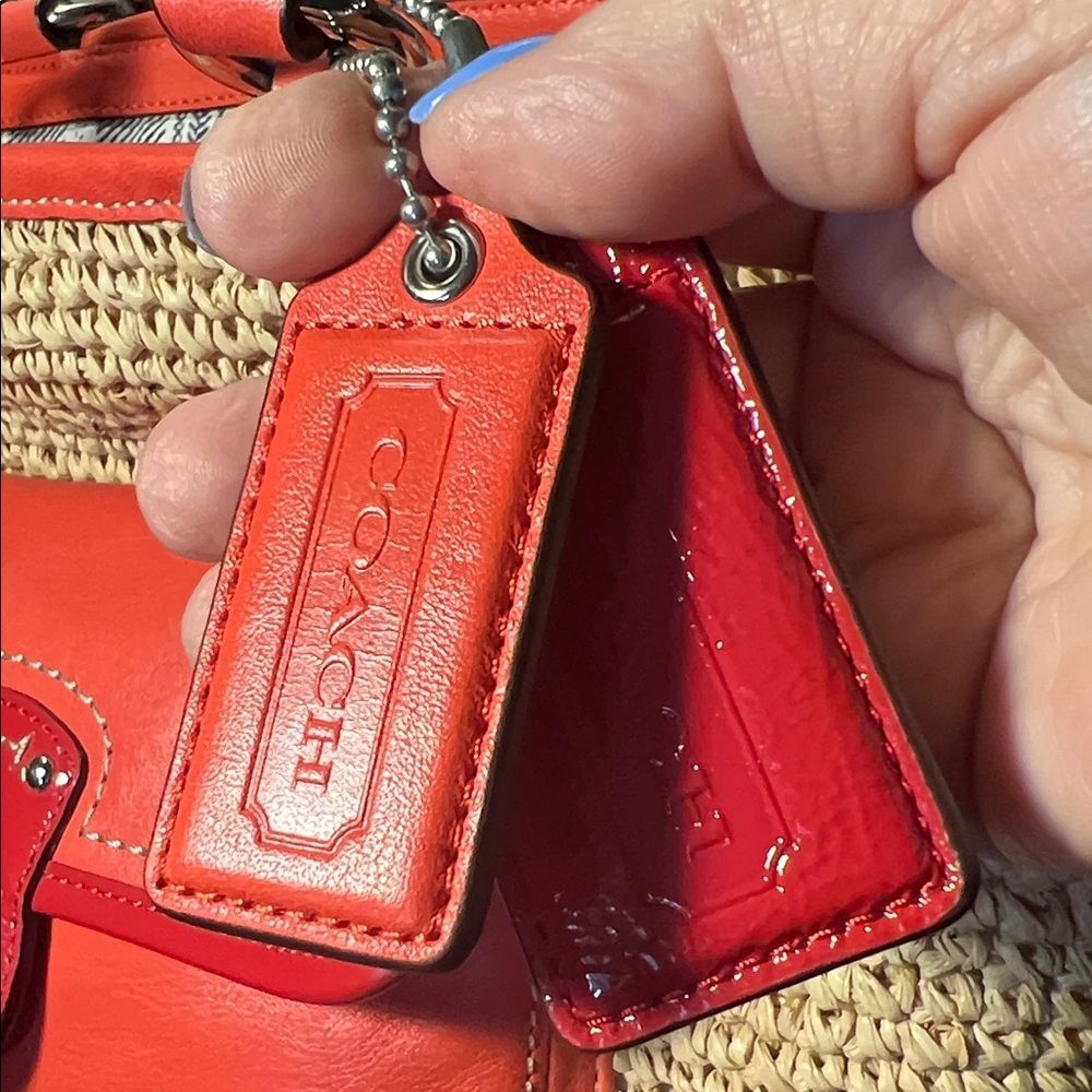 Coach Straw Pocket Tote (Style #22904) - Picture 8 of 13